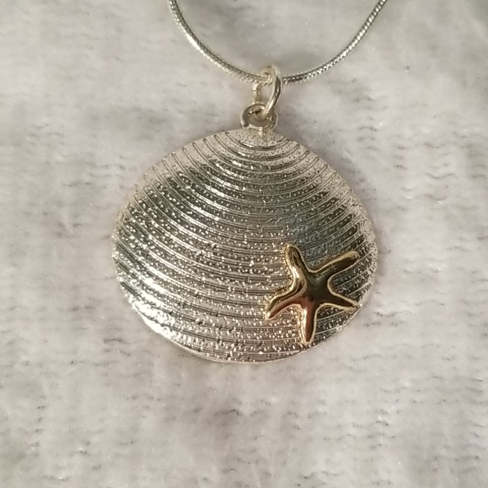 Silver and Gold starfish Beach necklace